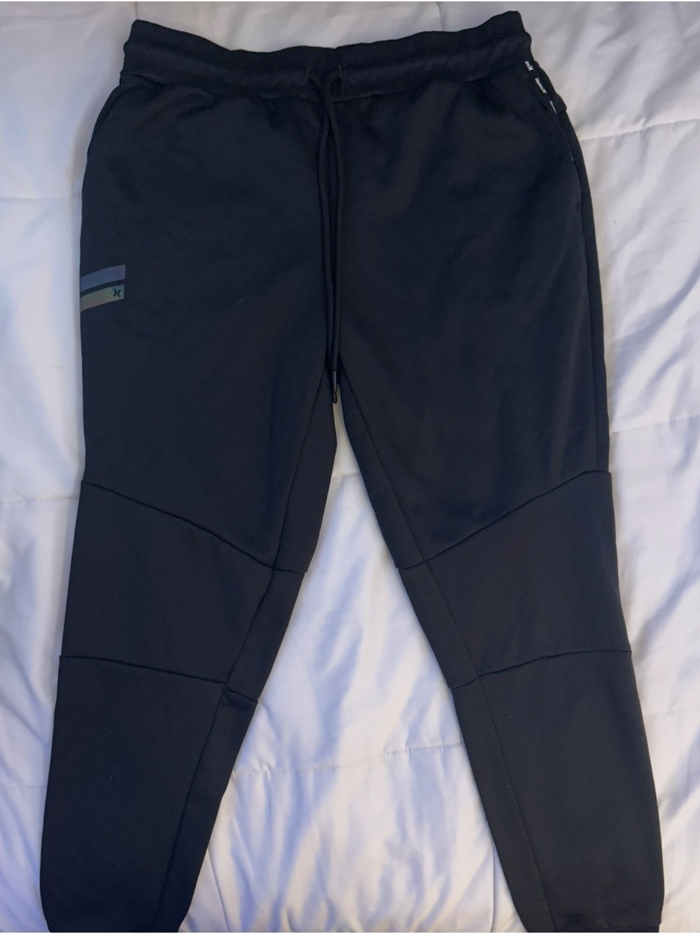 Hurley Black Tech Joggers with Subtle Side Stripe